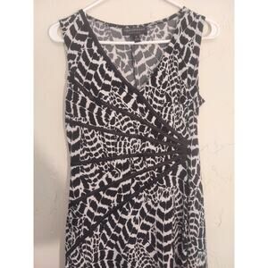 Connected Petite Black and White Dress